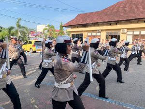 Inilah Giat Satlantas Polres Pinrang Gelar Latihan Drill Tongkat Polri