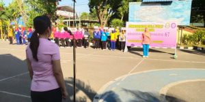 Ny. Wiwik Tulus Membuka Kejuaraan Bola Volly Bhayangkari dalam Rangka HKGB ke 67 Bhayangkari Cabang Polres Pangkep