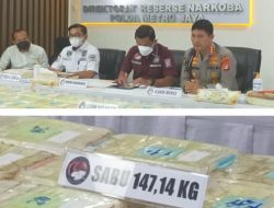 Jelang Nataru, Polda Metro Jaya Gagalkan Peredaran Narkoba Jenis Sabu Seberat 147 Kg, Ini Penjelasan Kabid Humas !!