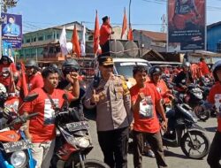 Wakapolres Maros dan Ratusan Personil kawal ketat UNRAS Hari buruh pada beberapa titik di Maros.
