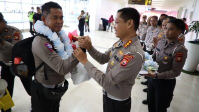 Sukses Emban Tugas Di KTT Asean  Labuang Bajo, 75 Personil Dijemput Dirlantas dan PJU Ditlantas Polda Sulsel