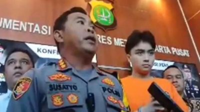 Kapolres Metro Jakpus Pimpin Press Release Pengungkapan Kasus Artis Leon Dozan Diduga  Aniaya Pacarnya Dan Hina Institusi Polri