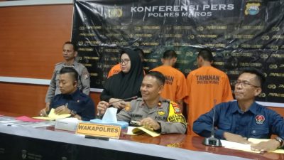 Wakapolres Maros Pimpin Press Release Pengungkapan Dua Kasus Tindak pidana pencurian dengan pemberatan  dengan Kekerasan
