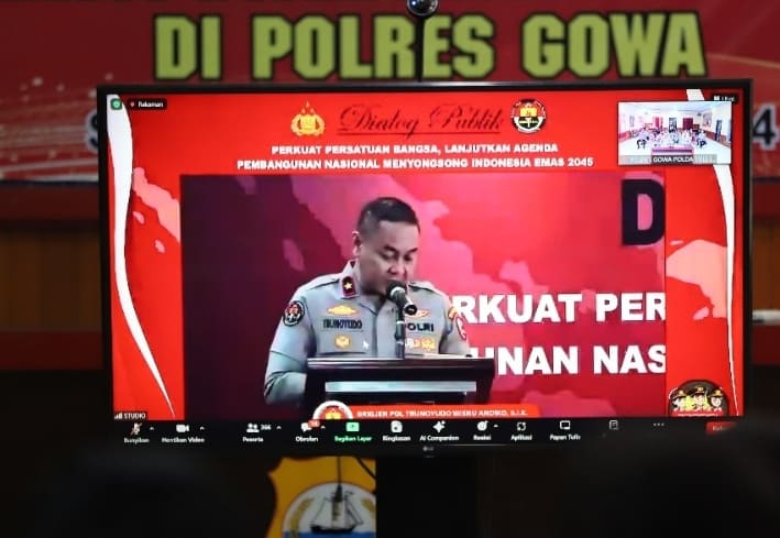 Kapolres Gowa dan Humas Polri Bahas Komunikasi Publik Via Online