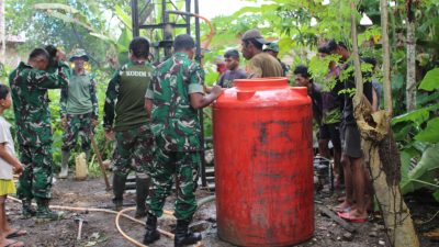 Satgas TMMD 123 Kodim 1416/Muna Penuhi Kebutuhan Masyarakat Dengan Membuat Sumur Bor