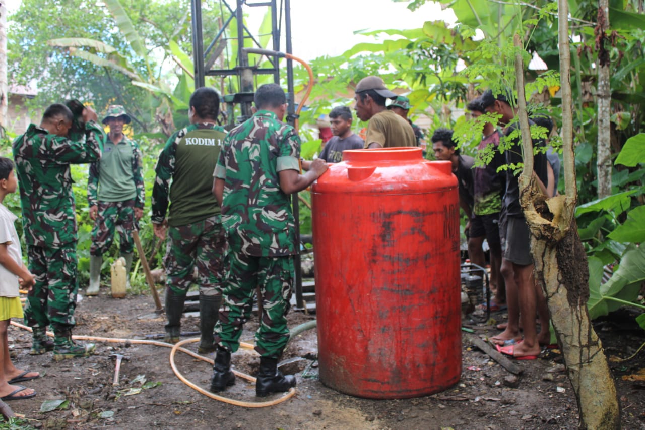 Satgas TMMD 123 Kodim 1416/Muna Penuhi Kebutuhan Masyarakat Dengan Membuat Sumur Bor