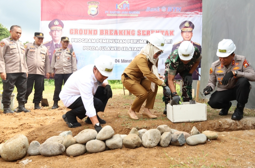 Kapolda Sulsel Ikuti Ground Breaking Perumahan Subsidi Polri