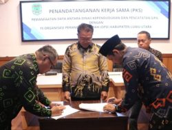 Disdukcapil Lutra Teken PKS Hak Akses dan Pemanfaatan Data Bersama 15 Perangkat Daerah