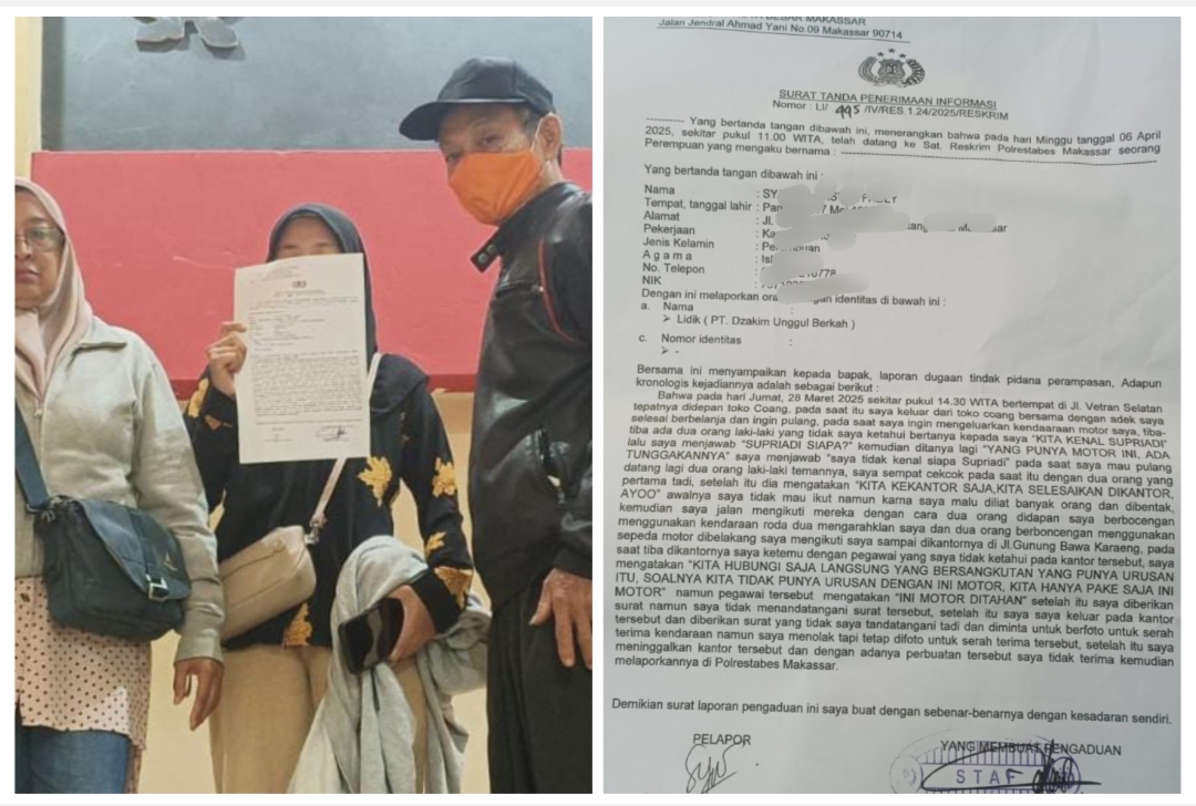 Diduga Motor Dirampas, Debt Collector di Makassar Dilaporkan ke Polisi