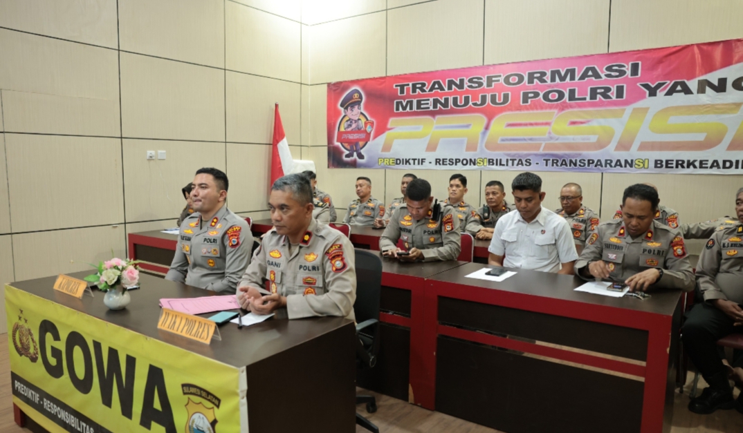 Kapolres Gowa Ikuti Vicon Bersama Kapolri Bahas Evaluasi Operasi Ketupat 2025