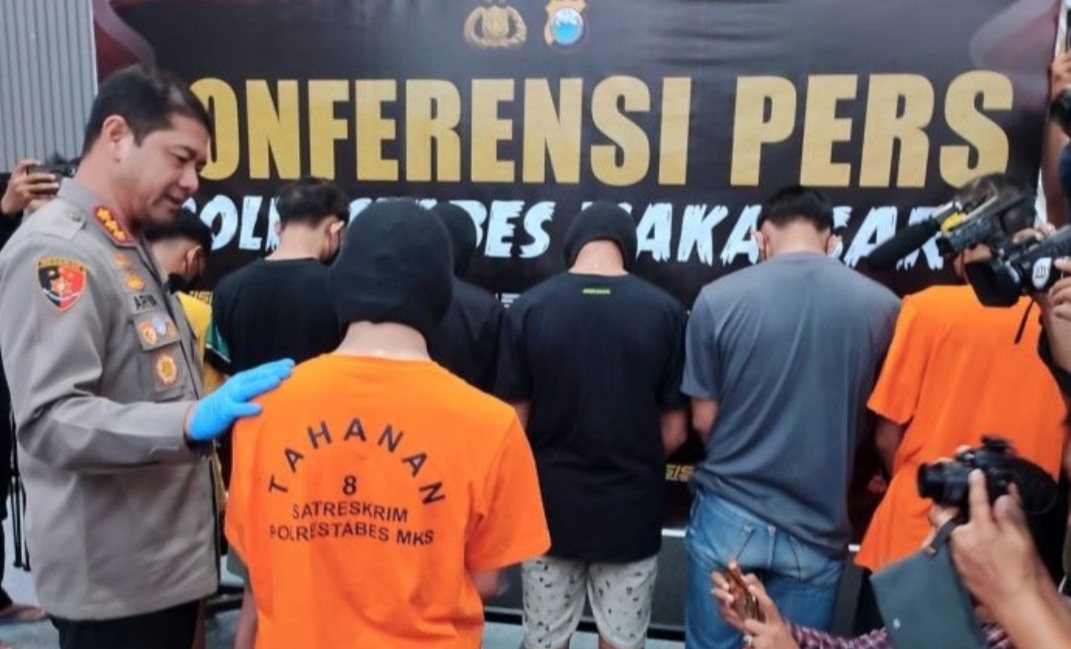 Polrestabes Makassar Tangkap Pimpinan Geng Motor yang Bacok Dua Anak di Bawah Umur