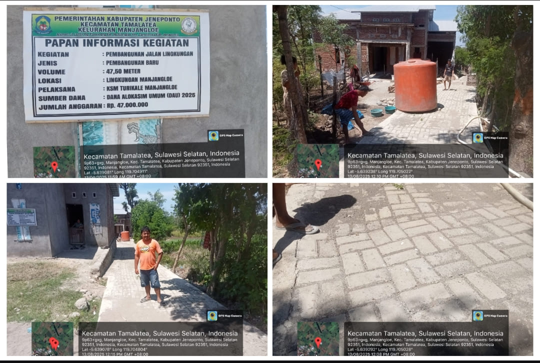 Mutu Jalan Setapak Rp47 Juta di Manjangloe Dipertanyakan, Paving Block Berombak dan Renggang, Diduga Asal Jadi