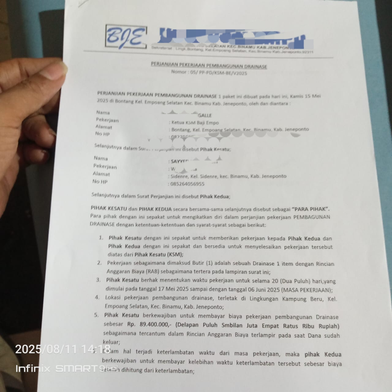 Proyek Drainase Rp89 Juta di Empoang Selatan Diduga Asal Jadi, Volume Kurang dan Kualitas Rendah