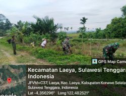 Lancarkan Perekonomian Warga, Babinsa Koramil 1417-04/Lainea Bersihkan JUT