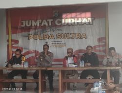 Ditlantas Polda Sultra Ikuti Giat Jumat Curhat Bersama Masyarakat Kelurahan Baruga