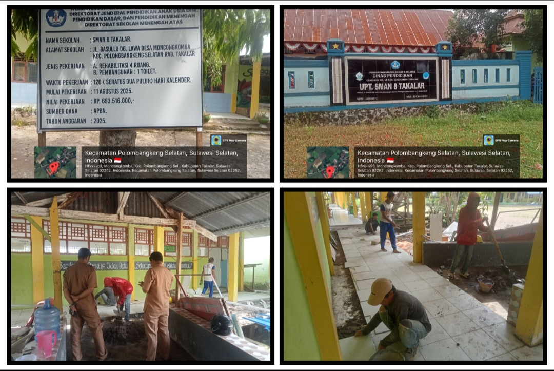 Proyek APBN Rp693 Juta Rehabilitasi SMAN 8 Takalar Diduga Langgar UU K3, Spek Disinyalir Dikurangi
