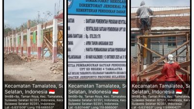 Proyek Revitalisasi SDN 4 Tamalatea Rp878 Juta Diduga Tak Sesuai Bestek dan Abaikan K3