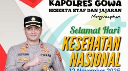 Kapolres Gowa Ucapkan Selamat HKN, Ajak Warga Jaga Kesehatan demi Masa Depan