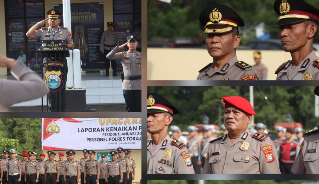 Awal 2026, Polres Toraja Utara Naikkan Pangkat 28 Personel, Kapolres Tekankan Integritas dan Loyalitas
