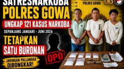 Satresnarkoba Gowa Ungkap 121 Kasus Narkoba Sepanjang Januari-Juni 2026, Tetapkan Satu Buronan