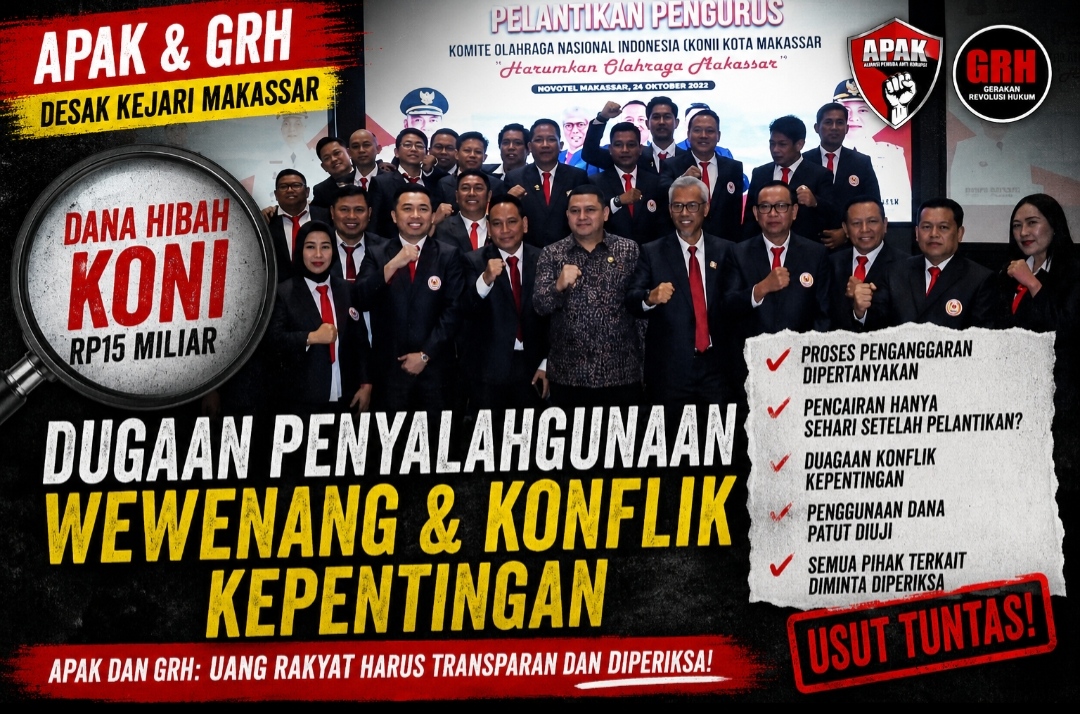 Polemik Dana Hibah KONI, APAK dan GRH: Persoalan Dana Hibah KONI Bukan Soal APBD, tetapi Dugaan Penyalahgunaan Wewenang