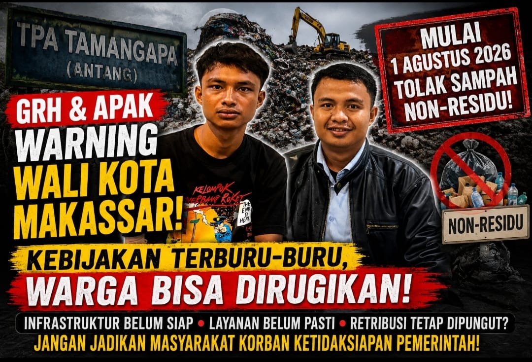 Mulai 1 Agustus TPA Tamangapa Tolak Sampah Non-Residu, GRH dan APAK Beri Warning Wali Kota Makassar