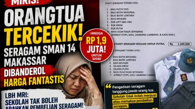 Orangtua Siswa Tercekik, Paket Seragam SMAN 14 Makassar Dibanderol Hingga Rp1,9 Juta