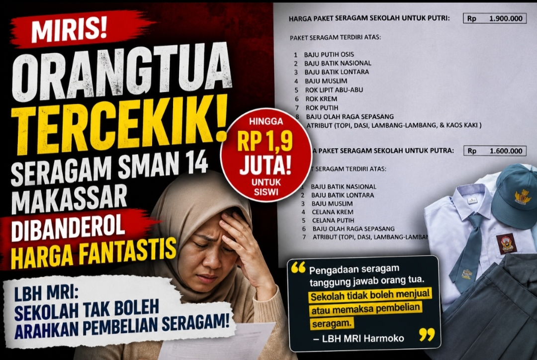Orangtua Siswa Tercekik, Paket Seragam SMAN 14 Makassar Dibanderol Hingga Rp1,9 Juta