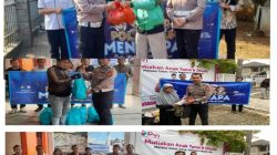 Polantas Menyapa, Personel Seksi STNK Subditregident Ditlantas Polda Metro Jaya melakukan Sosialisasi Inovasi  pelayanan Samsat  Jakarta Timur, Samsat Kota Tangerang,   Dan Samsat Kota Bekasi Dengan Pembagian Sembako Kepada Masyarakat Sekitar dan Wajib Pajak Serta Baksos kunjungan kepada Panti Yatim Dhuafa