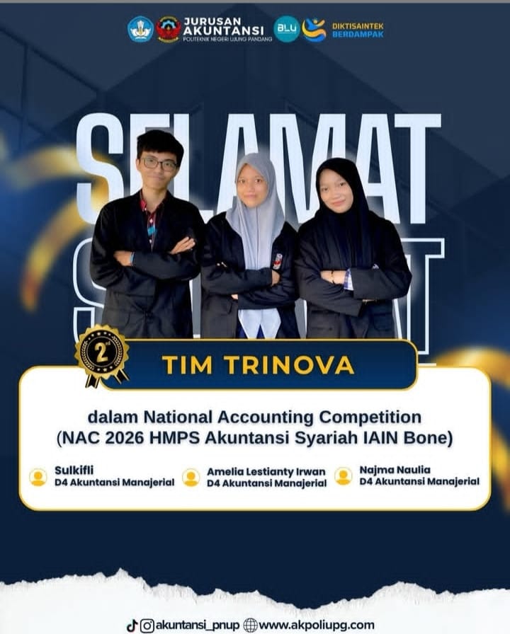 Tim Trinova PNUP Tembus Podium Nasional, Raih Juara 2 National Accounting Competition 2026