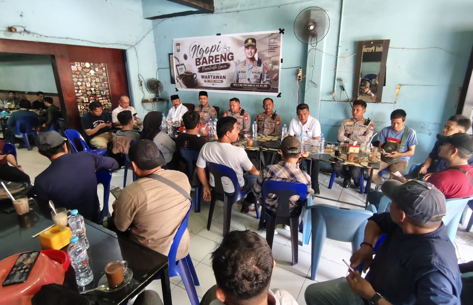 Kapolresta Gowa Gelar Ngopi Bareng Wartawan, Dorong Sinergi Jaga Kamtibmas