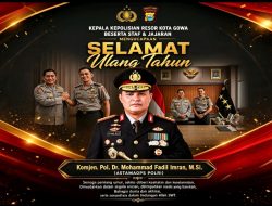 Kapolresta Gowa dan Jajaran Sampaikan Doa dan Ucapan HUT untuk Astamaops Polri Komjen Fadil Imran